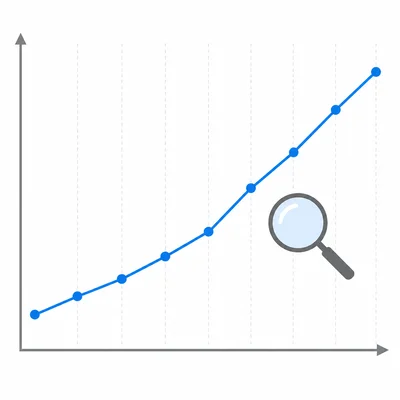 A simple line chart with an upward trend over time, representing increasing diagnoses.
