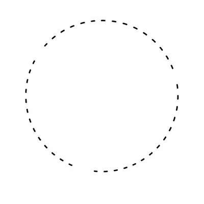 Incomplete dotted circle perceived as a whole circle, showing closure.