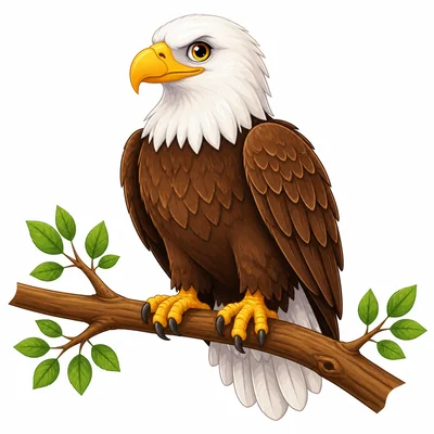 An eagle grips a branch with sharp claws.