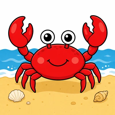 A crab on sand near the sea