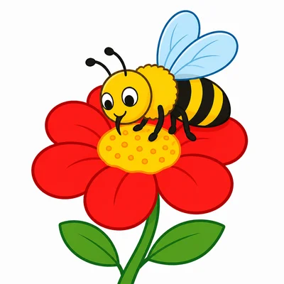 A bee visiting a flower