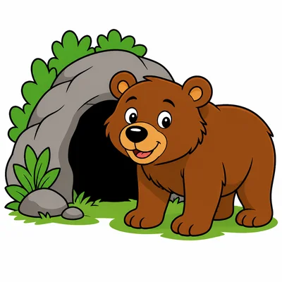 A bear near a den in the woods