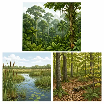 Different plant-rich ecosystems showing that they are not all the same.