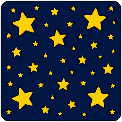 Many yellow stars in a dark night sky.