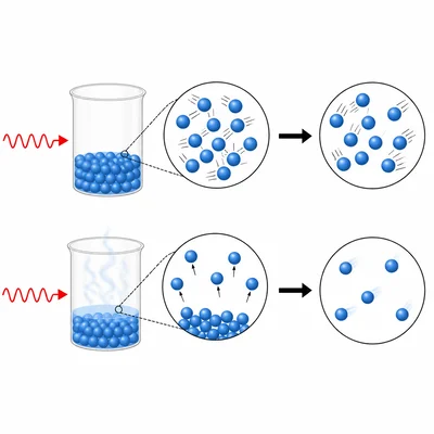 Energy goes into separating particles during a phase change instead of increasing particle speed.
