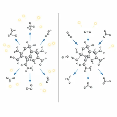 Catabolic breakdown and anabolic building of molecules.