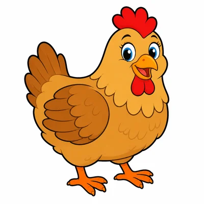 A chicken with feathers.
