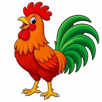 A cartoon rooster.