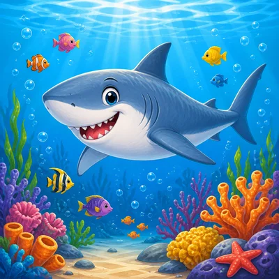 A shark swimming in the ocean.