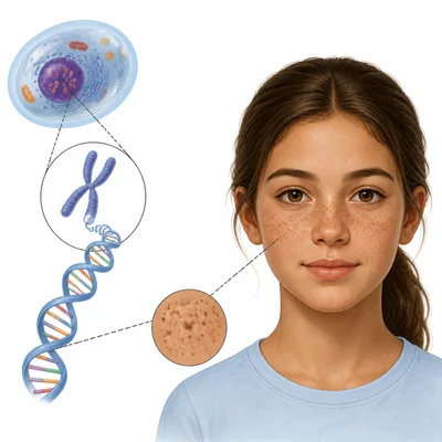 Hidden genetic makeup connected to a visible trait.