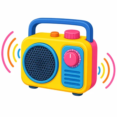 A radio giving off sound waves.