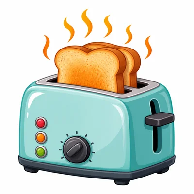 A toaster giving off heat.