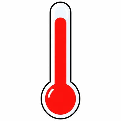 A thermometer with red liquid high inside.