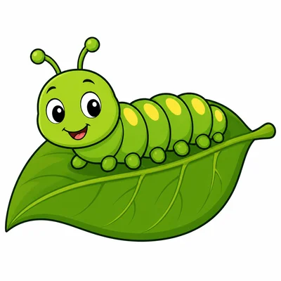 A green caterpillar on a leaf.
