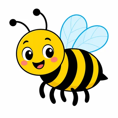 A bee with black and yellow stripes.