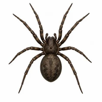 A spider with eight legs and no antennae.