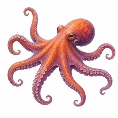 An octopus with a soft body and eight arms, without a shell.