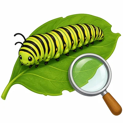A caterpillar on a leaf.