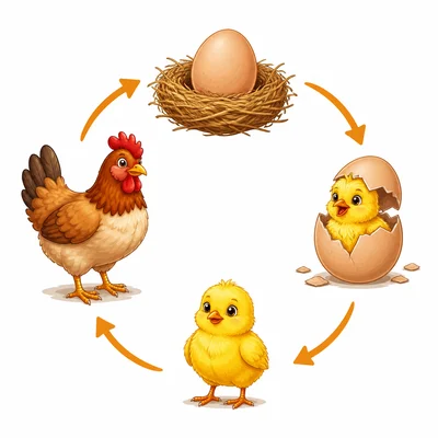 A four-stage chicken life cycle model.