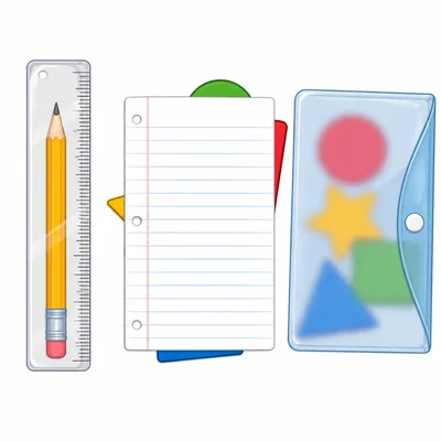 A clear ruler, paper sheet, and blurry plastic folder showing different light behavior.