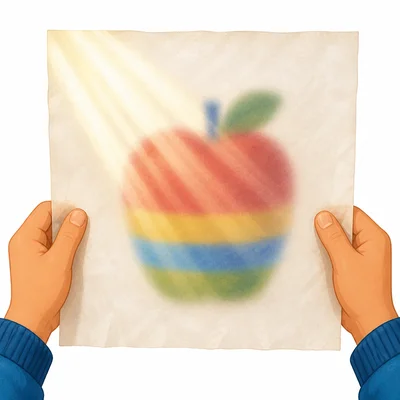 Wax paper letting light through while an object behind it looks blurry.