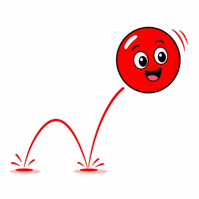 A red ball bouncing