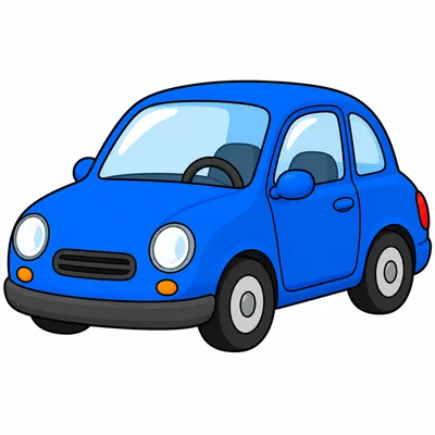 A blue car