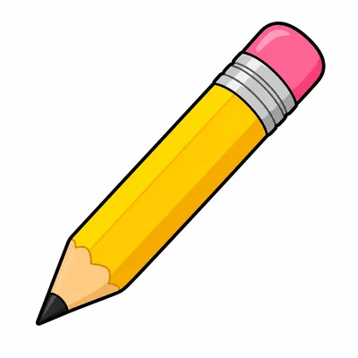 A yellow pencil with a pink eraser