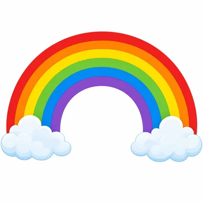 A rainbow with color bands in order from red to violet.