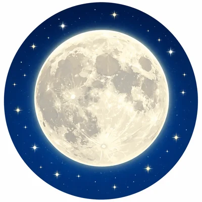 A full Moon is shown as a complete round circle.