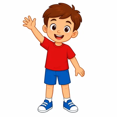 A child shows body parts such as eyes and hands.