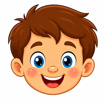 A child’s eyes, ears, and mouth are shown.