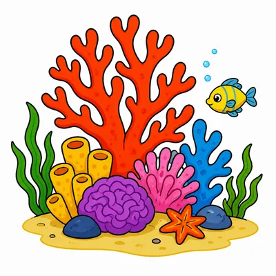 A coral reef ocean home for animals.