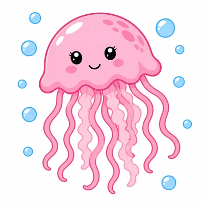 A jellyfish with soft body and tentacles.