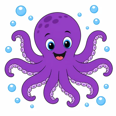 An octopus with eight arms underwater.