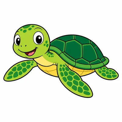 A sea turtle with flippers.