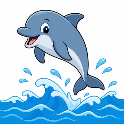 A dolphin swimming in the ocean.