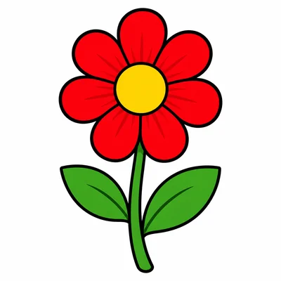 A colorful flower on a green stem