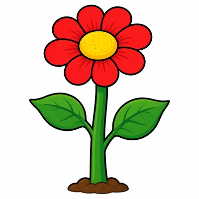 A plant with a strong green stem holding it up