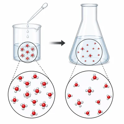 A strong acid diluted with water, spreading hydrogen ions through a larger volume.