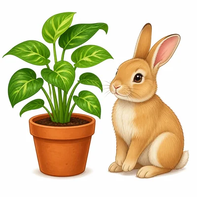 A plant and a rabbit are shown together as living things.