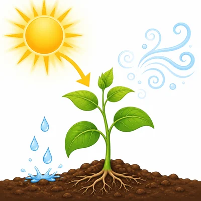 Sunlight going to a green plant.