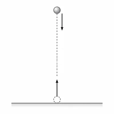 Ball launched straight upward to its maximum height.