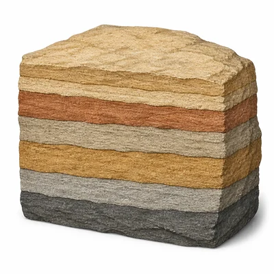 Sedimentary rock with visible horizontal layers.