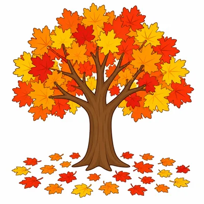 A tree with fallen leaves covering the ground.
