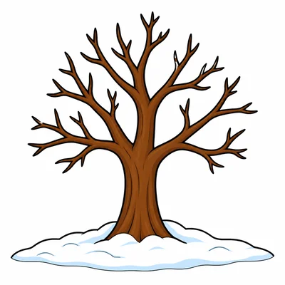 A bare tree with no leaves in winter.