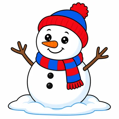 A snowman standing in the snow.
