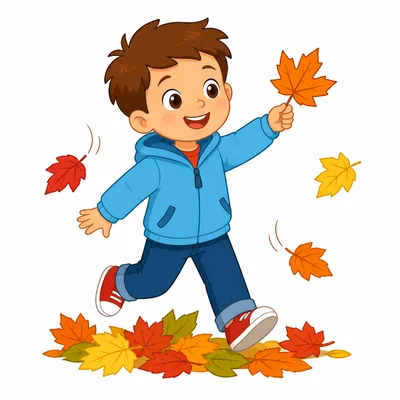 A child wearing a jacket in cool fall weather.