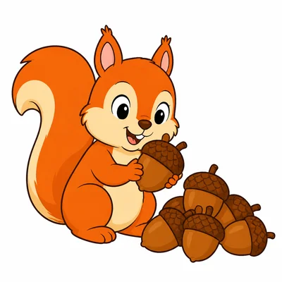 A squirrel saving acorns for winter.
