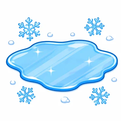 A puddle frozen into ice.